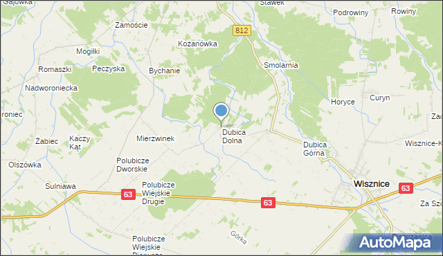 mapa Dubica Dolna, Dubica Dolna na mapie Targeo